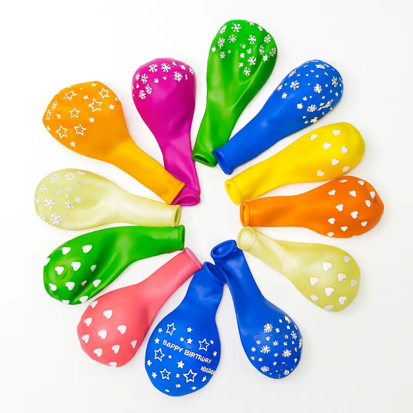 ลูกโป่งพิมพ์ลายรอบตัวสีขาวหรือลูกโป่งห้าหน้า